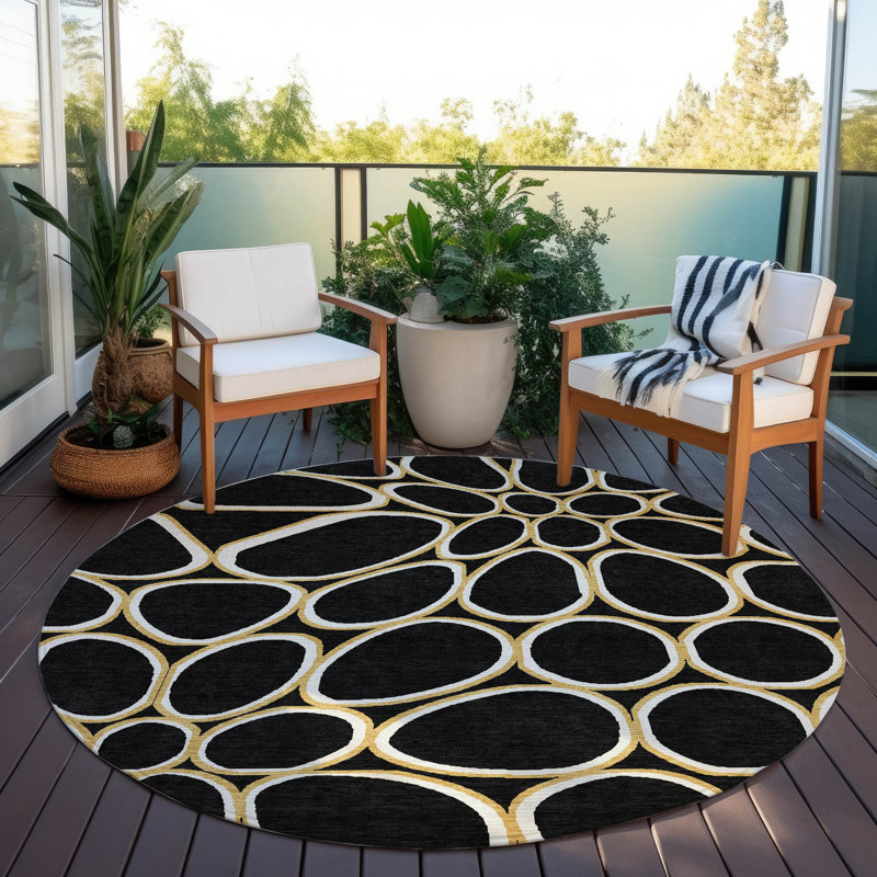 Tapis intérieur / extérieur noir Elantra , 8 pi x 8 pi