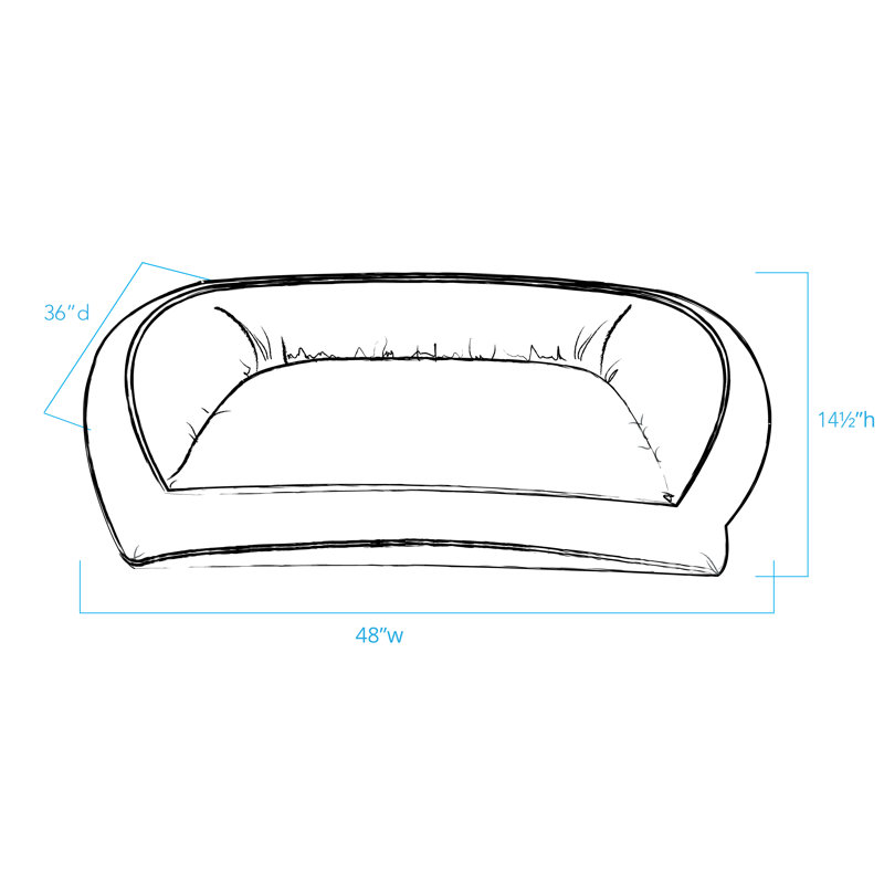 Coussin de toile classique avec corde contrastante, Grand (l 48 po x P 36 po x H 14,5 po), Bleu marine