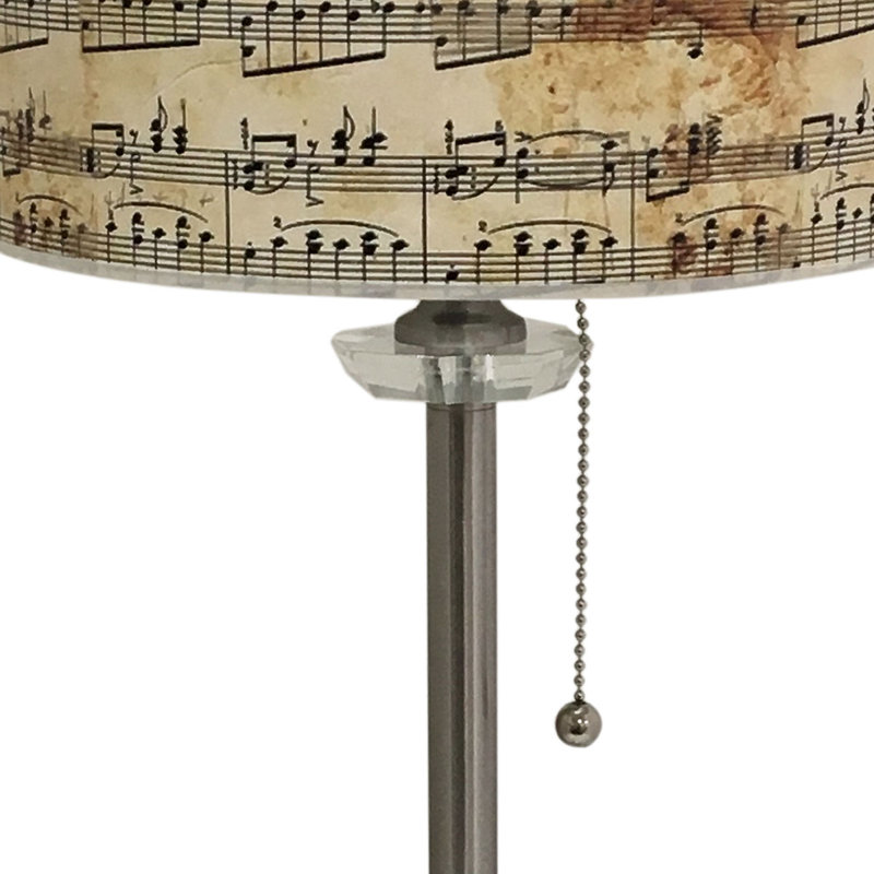 Ensemble de lampe de table 28" bluemel musical notes design, Nickel brossé