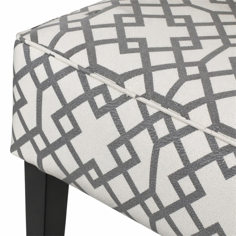 Causeuse rembourrée 50 po, Motifs géométriques gris