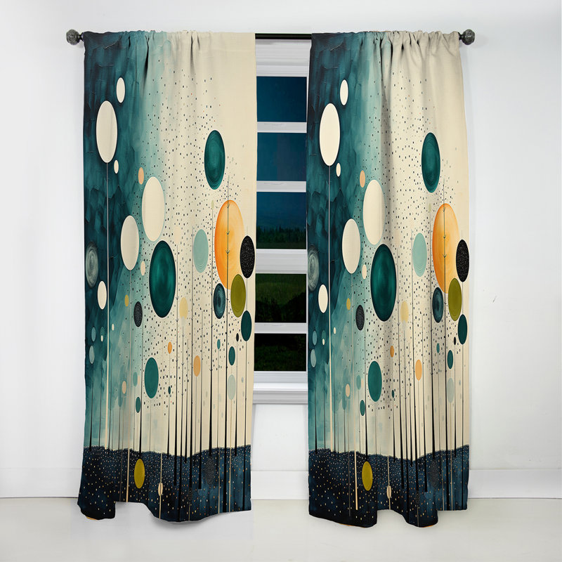 Gaen - Rideau occultant abstrait minimalisme - 1 panneau, L 52 po x L 95 po