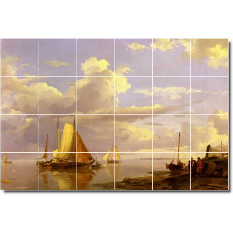Carreau de céramique décorative 36 po x 24 po 6 po x 6 po, Bateau bateau 05142