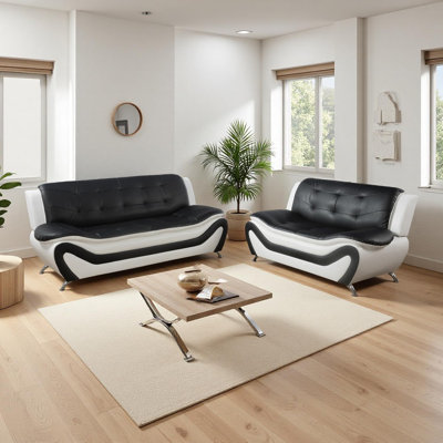 2-Piece Faux Leather Upholstered Living Room Sofa Set by Ivy Bronx