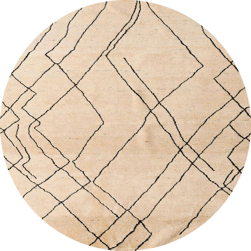 Wool Abstract Indoor Rug, Round 6'