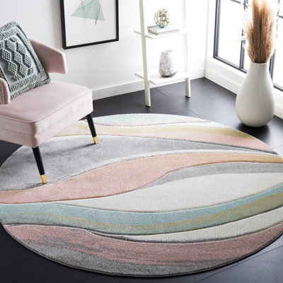 Tapis gris / rose / crème Dugway