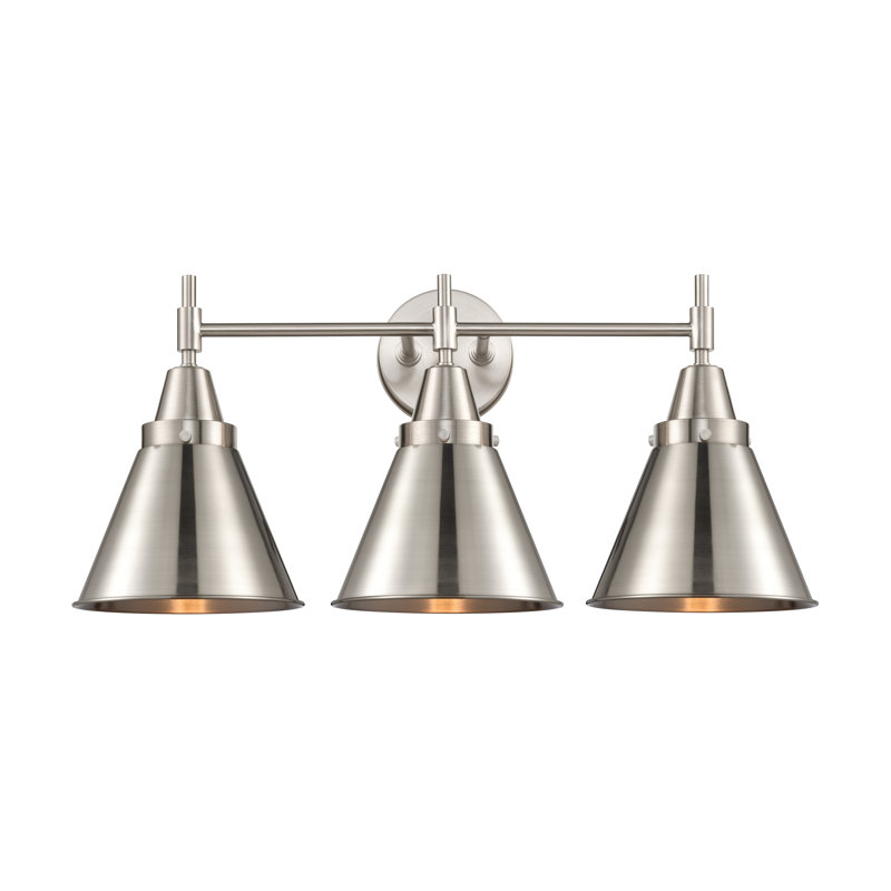 Gayle 3 - Light Dimmable Vanity Light, Satin Nickel, Satin Nickel, 60 Watt Vintage Incandescent Bulb