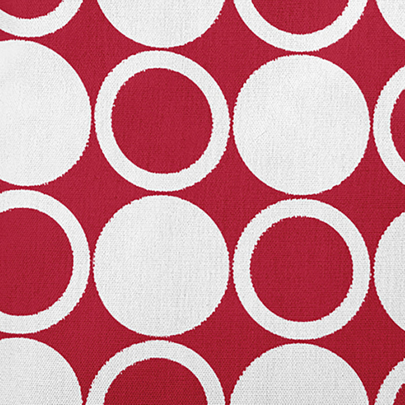 Cuban Flare Small Modcircles Geometric Print Outdoor Square Pillow Cover & Insert, 16" x 16", Red