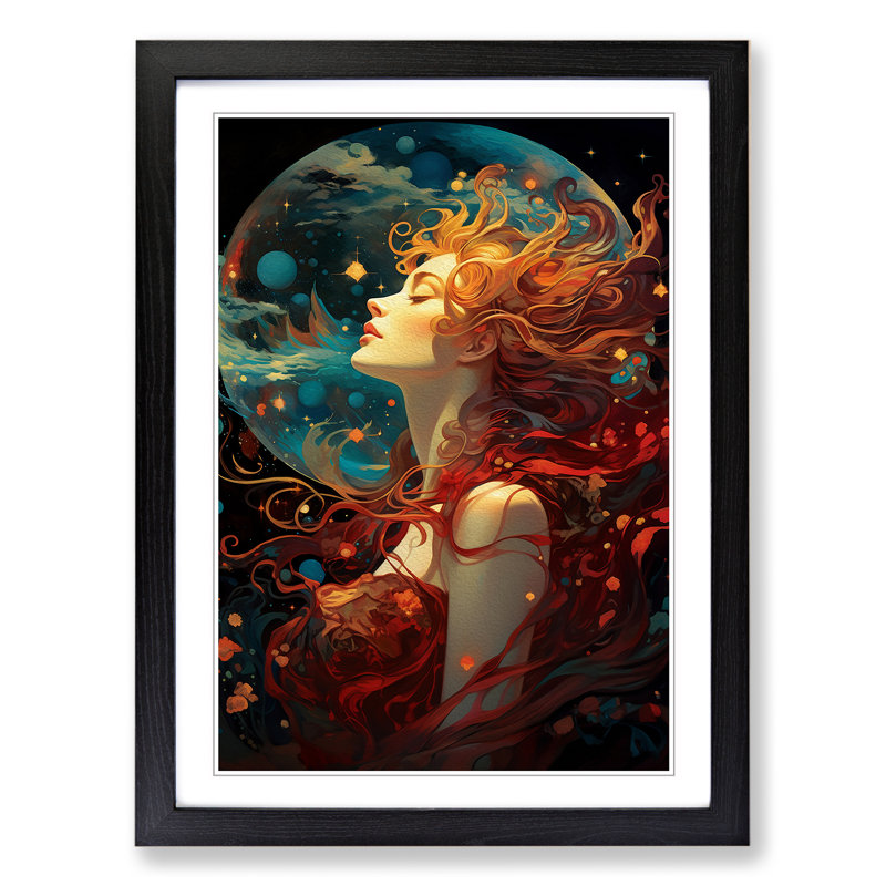 Universe Art Nouveau Art - Framed Print, Black Framed, 64cm H x 46cm W