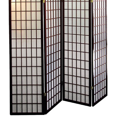Cloison 70 po 4 pièces d'inspiration japonaise avec finition cerisier - Outil d'intimité