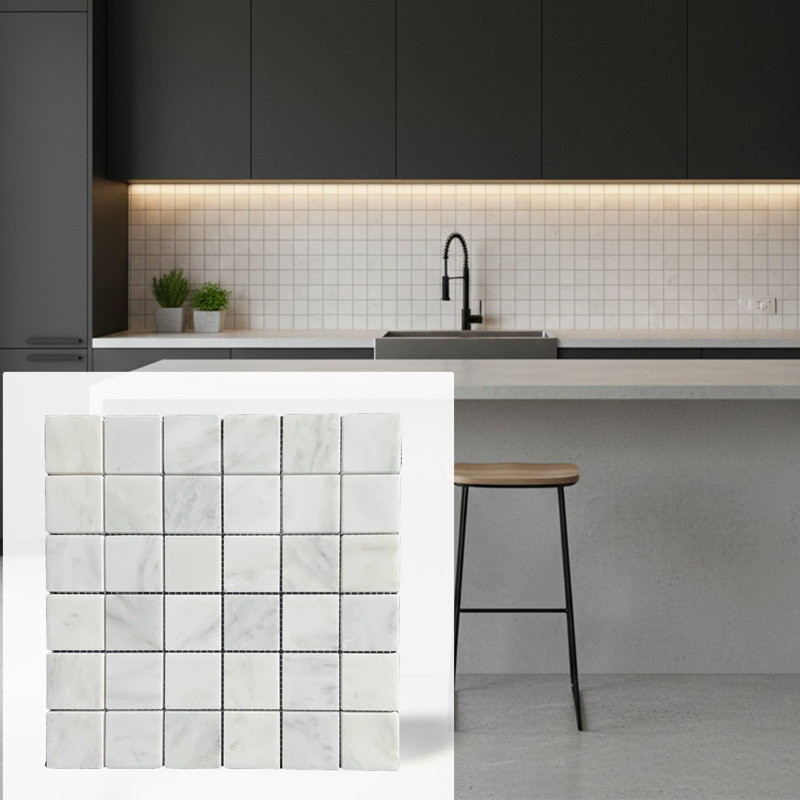 Alps 2" x 2" Marble Grid Mosaic Wall & Floor Tile