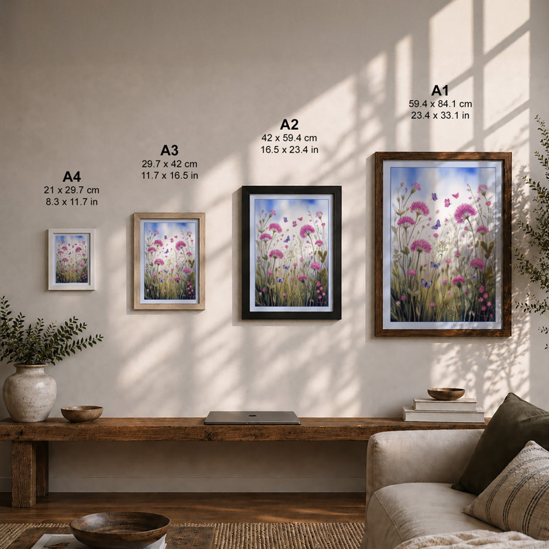 Wildflower Meadow Botanical - Framed Print, Walnut, A1 - 84.1 x 59.4 cm