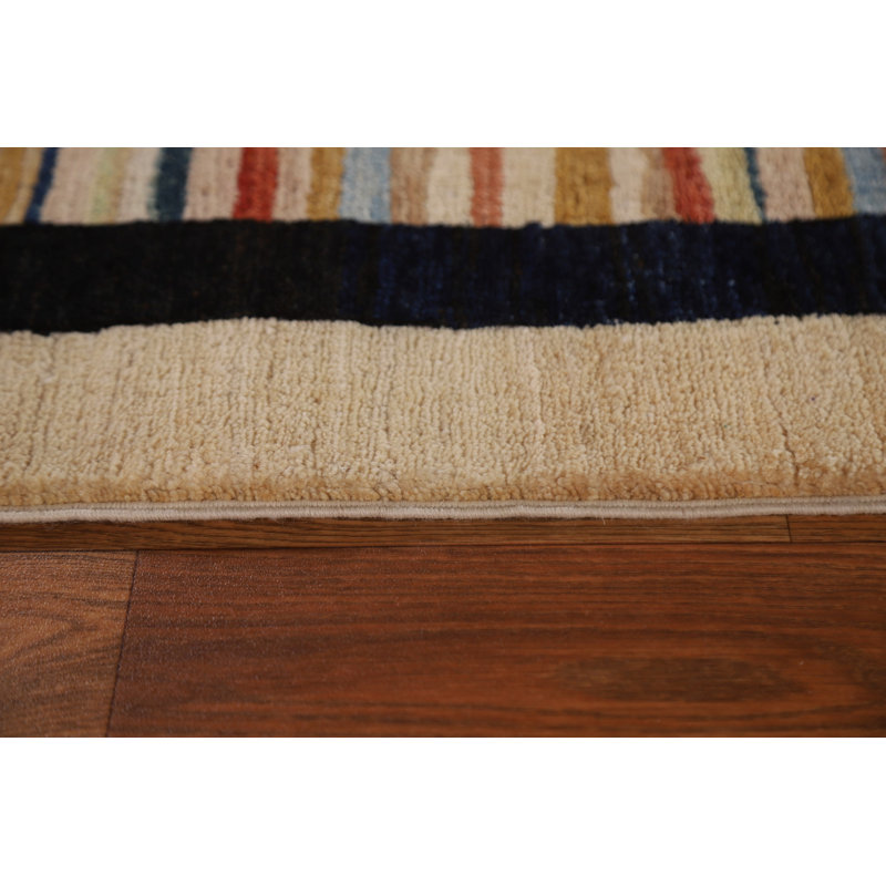 Tapis oriental rayé Gabbeh 5 x 6