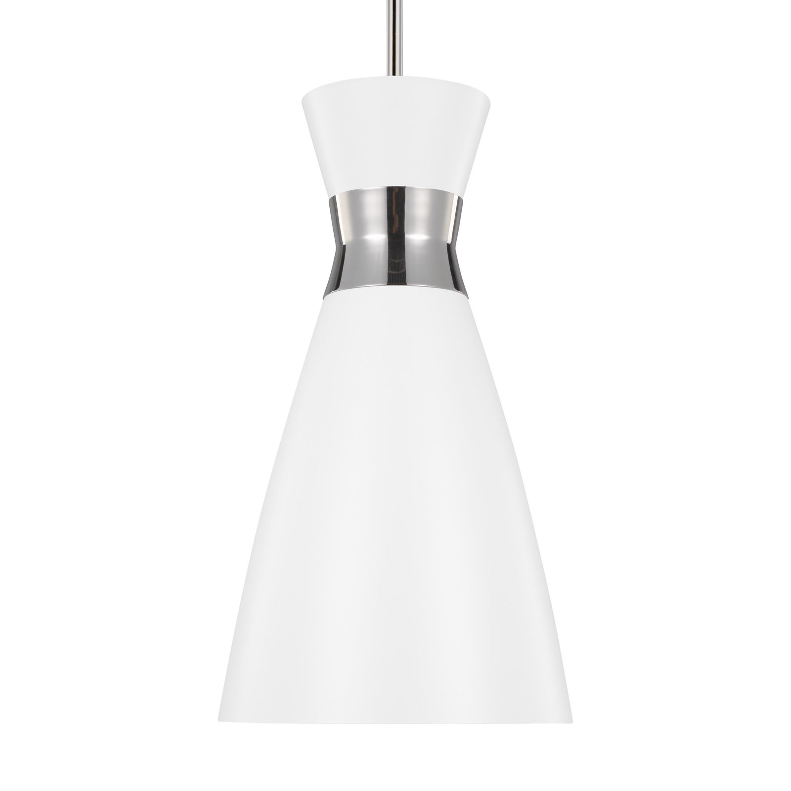 Agata Single Light Metal Steel Dimmable Pendant, Polished Nickel