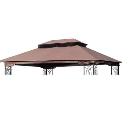 Remplacement pour pavillon de jardin à toit double 13 x 10 pi - Toit brun imperméable et abri soleil pour patio