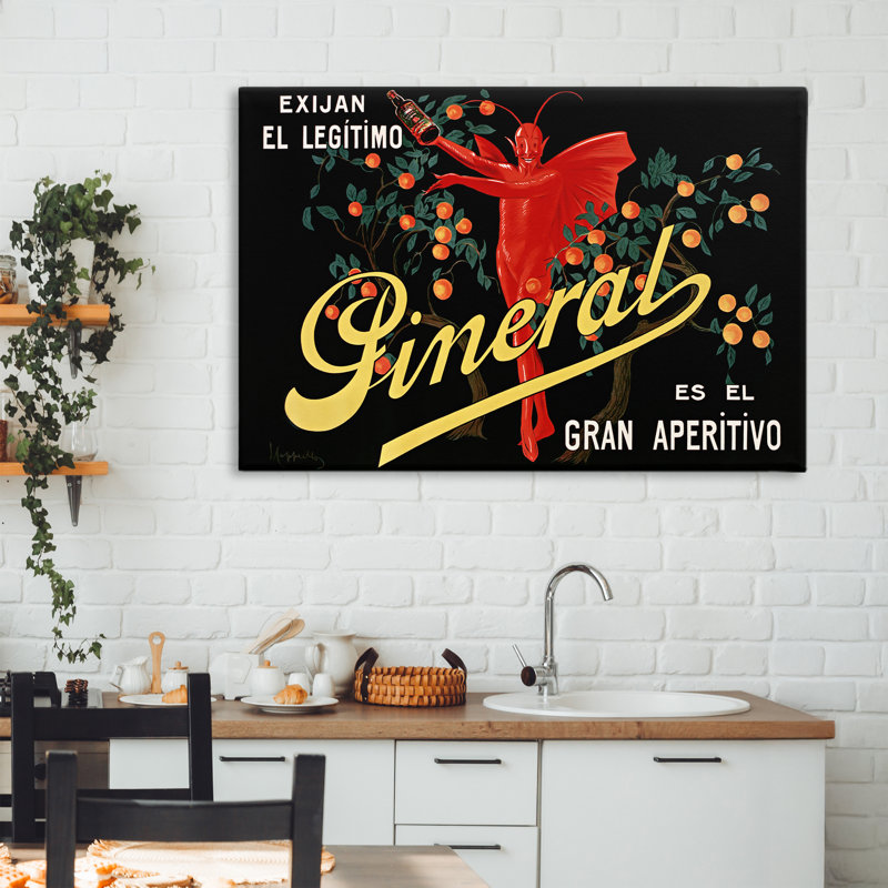 Affiche d'apéritif avec toile de personnage, design par Leonetto Cappiello, H 24 po x l 36 po
