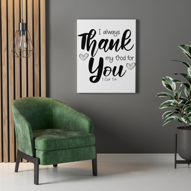 My God For You 1 Cor 1:4 - Wrapped Canvas Print, 76cm H x 61cm W