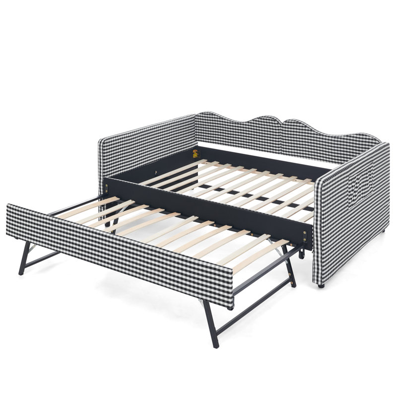 Lits multifonctionnels avec rangement, lit de jour en bois et bois aggloméré Gingham pour petite maison
