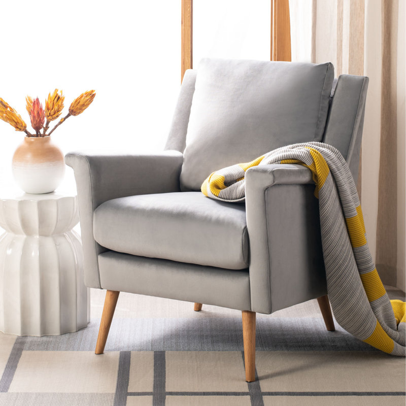 Fauteuil large en velours 28,74 po, Stone Velvet