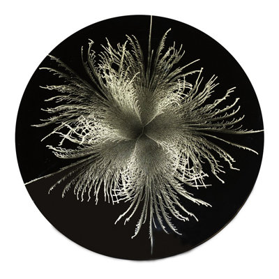 Silver Feather Round Placemat