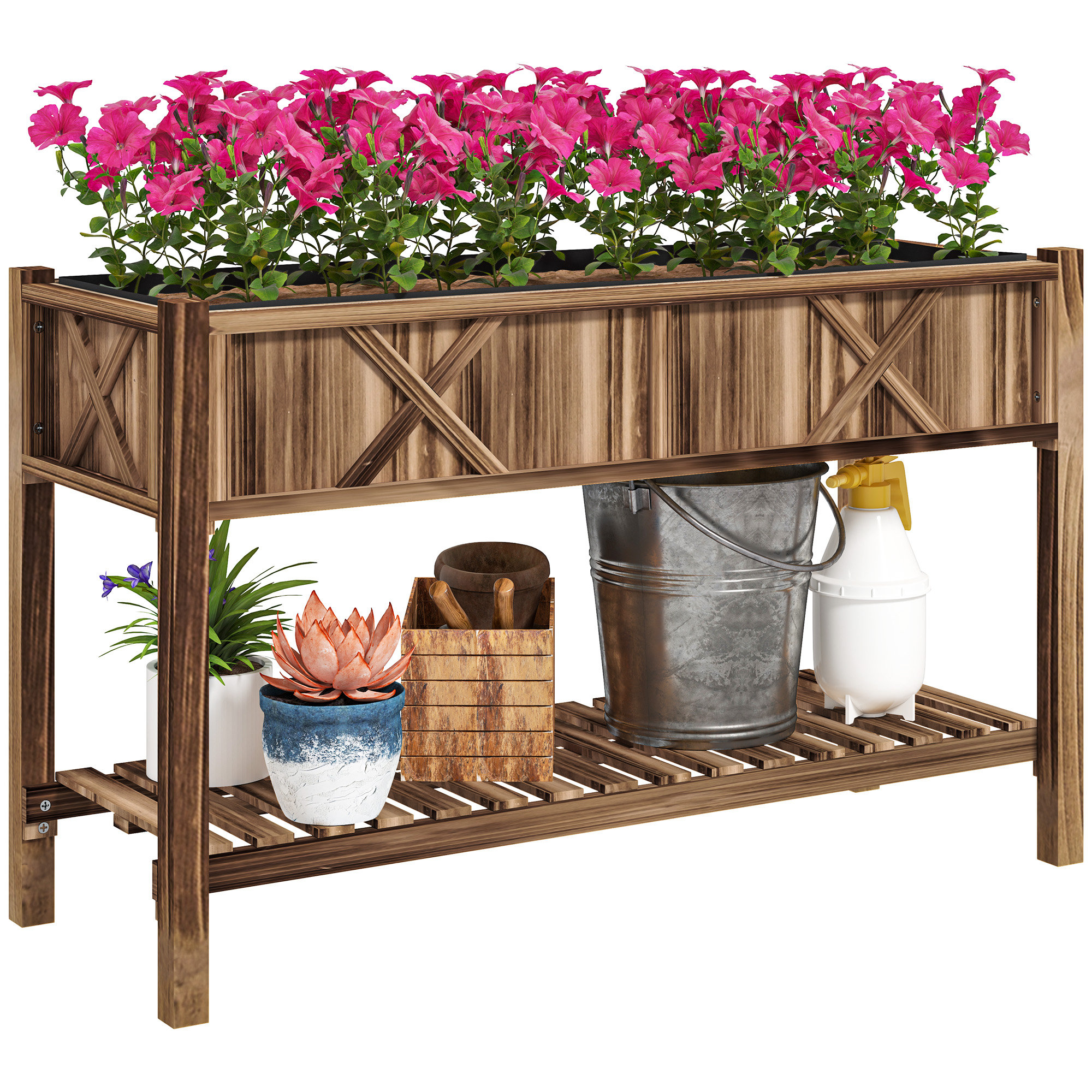 Garden Beds Galvanized Raised Garden Bed Elevated Planter Box With Legs ...