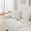 Canapé 2 places pour le salon, canapé 2 places en chenille avec 2 coussins lombaires et 2 coussins décoratifs, chenille blanc-850964745