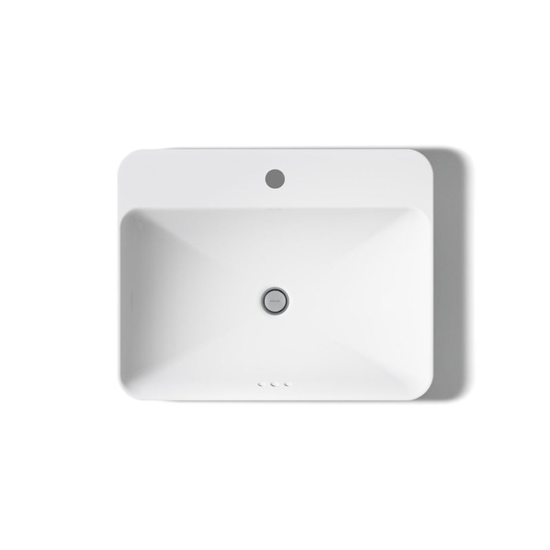 Vox Vitreous China Rectangular Vessel Bathroom Sink with Overflow, 1, White
