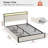 Antioch Upholstered Bed Frame with 2 Storage Drawers, Modern Platform Bed with Charging Station & LED Light, No Spring Box Needed-2143374593-2138354207