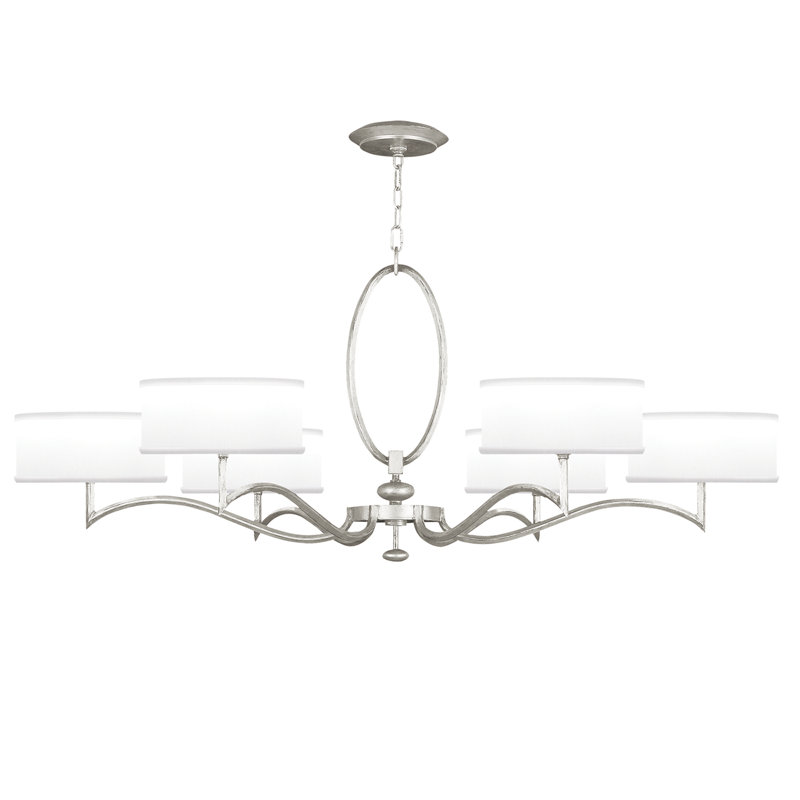 Lustre rond 51 po Allegretto, Argent, Blanc
