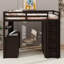 Lit mezzanine polyvalent avec tiroirs de rangement intégrés, bureau de travail spacieux et armoire de style armoire-114355540-114355541