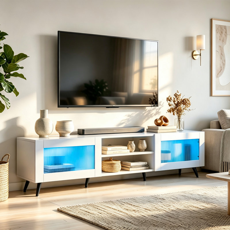 Meuble télé et table basse, Blanc