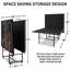 Table de ping-pong pliable et portable de 2,74 m (9 pieds) de hauteur moyenne, noire, avec filet, 2 raquettes et 3 balles - Dimensions : 274 x 152 x 76 cm (108 x 60 x 30 pouces) - MDF - 1 pièce - Noir - Pliable et portable-136228775-136228777