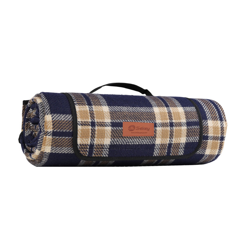 Picnic Blanket, Yellow/Navy/Grey