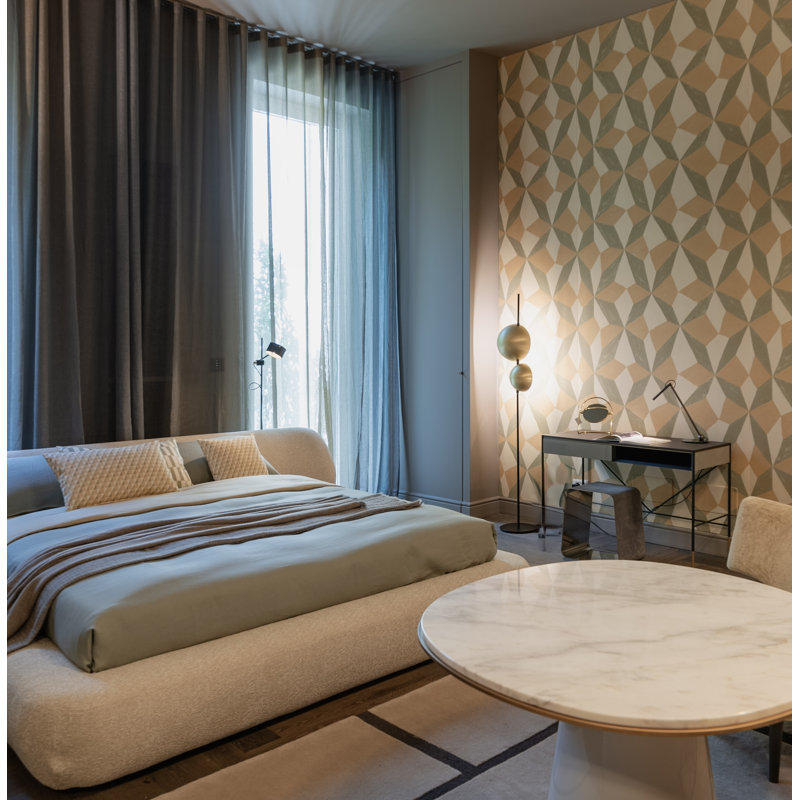 Superluna LED Floor Lamp, Matt Black, Anodic Brass