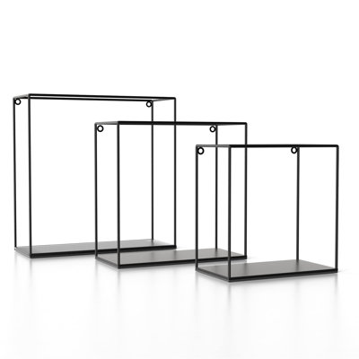 Chacra 3 Piece Square Metal Floating Shelf Set