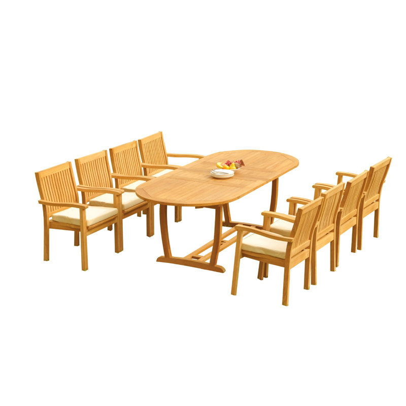 Ensemble repas 5 pièces teck Maskell, 8