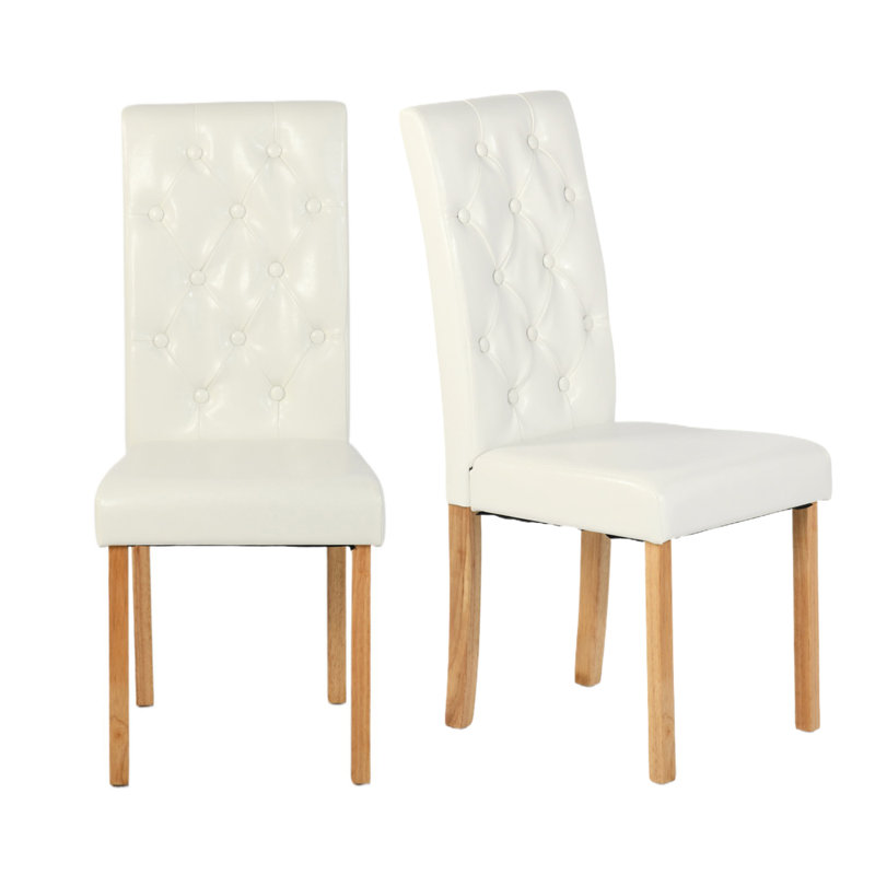 Tona 47cm H Tufted Upholstered Parsons Chair, White
