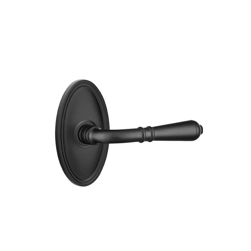 Passage Door Lever, Flat Black, Right