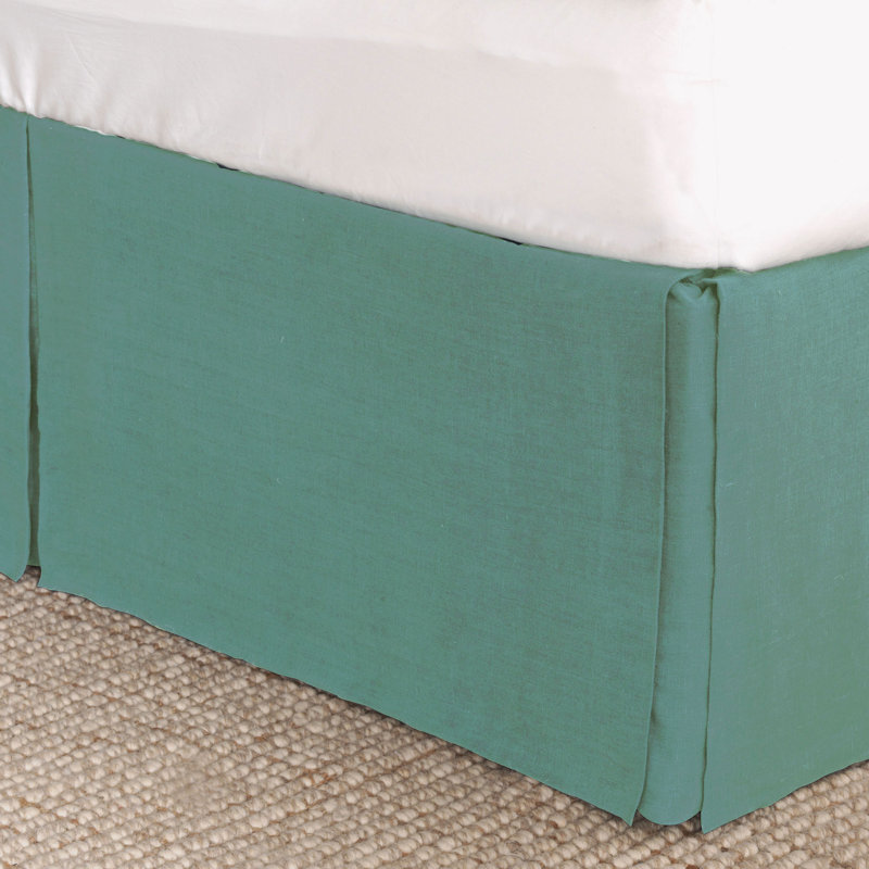 Resort Linen Program Pleated Bed Skirt, Twin, Aqua
