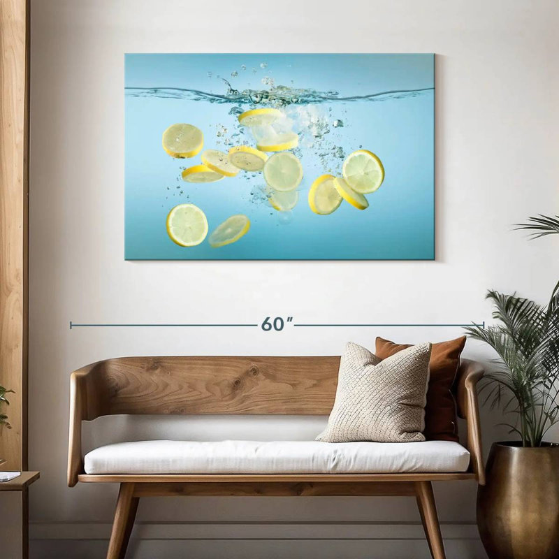Yarlin tranches de citron dans l'eau, H 30 po x l 45 po
