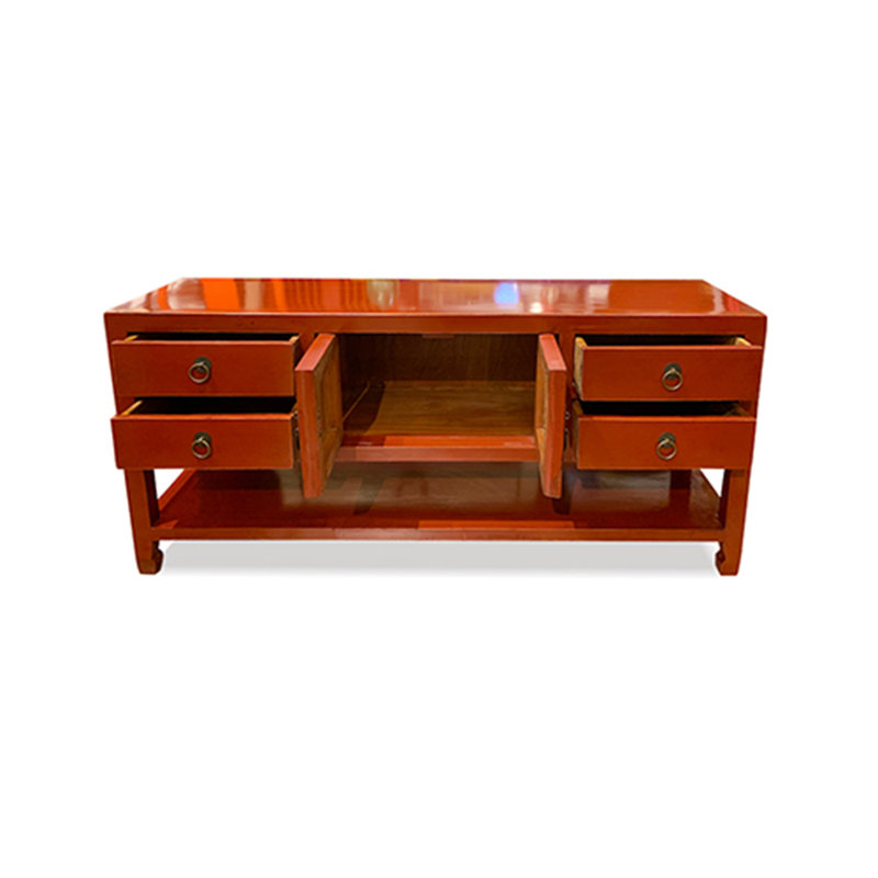 TV Cabinet With Shelf-Red
