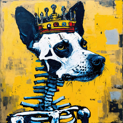 Dog 12-Homage-Basquiat  Giclee on Gallery Wrapped Canvas