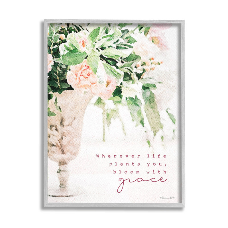 "Bloom with Grace", estampe numérique encadrée par Susan Ball, H 14 po x l 11 po x P 1,5 po, Estampe numérique Farmhouse