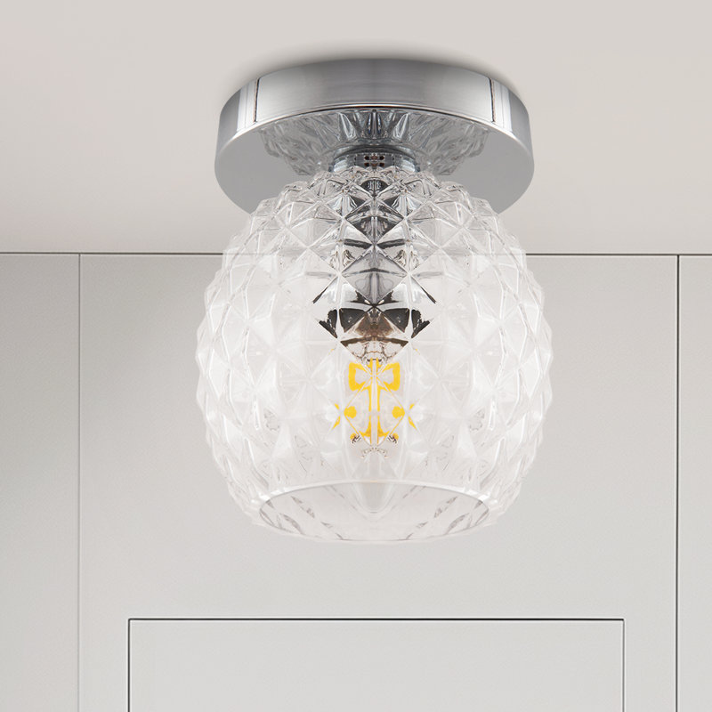 Plafonnier semi-encastré en verre Porrima, Argent