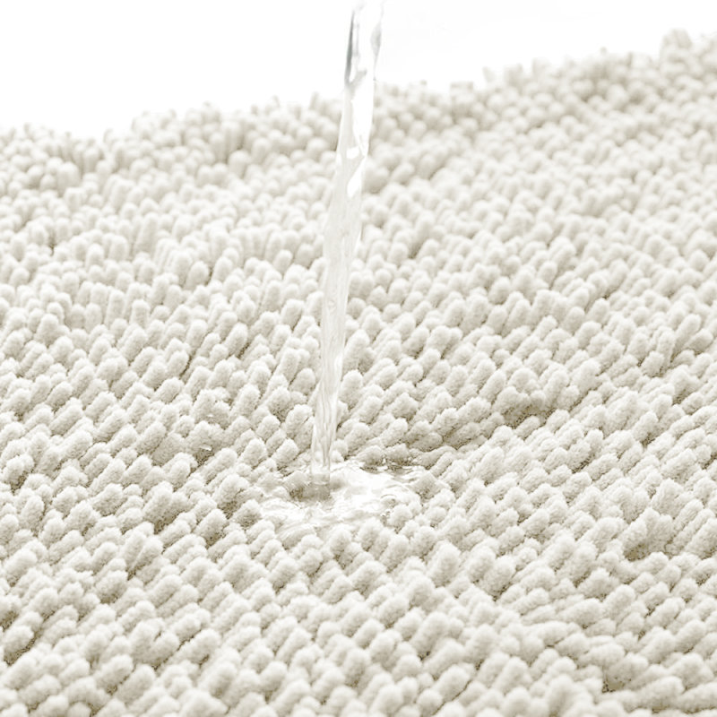 Neveaha Luxury Chenille Soft Absorbent Microfiber Rectangle Bath Mat, Light Grey, 2cm H x 40cm W x 60cm D