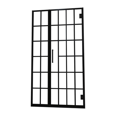 Shower Door 40" W X 72" H Pivot Frameless Shower Door With Pattern Glass, Open Entry Design