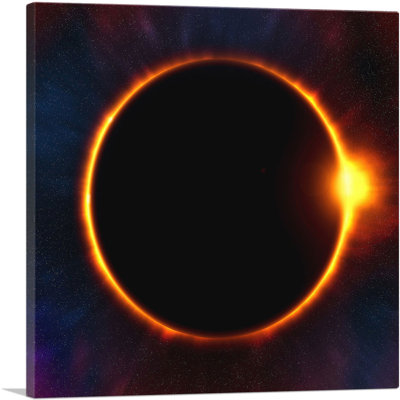 " Solar Eclipse Moon Blocking Out Sun Square "