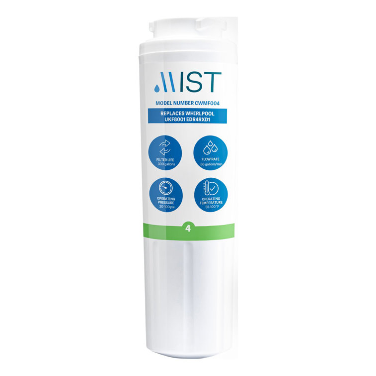 Mist UKF8001 Replacement Refrigerator Water Filter For Whirlpool Maytag, EDR4RXD1, Pur Filter 4