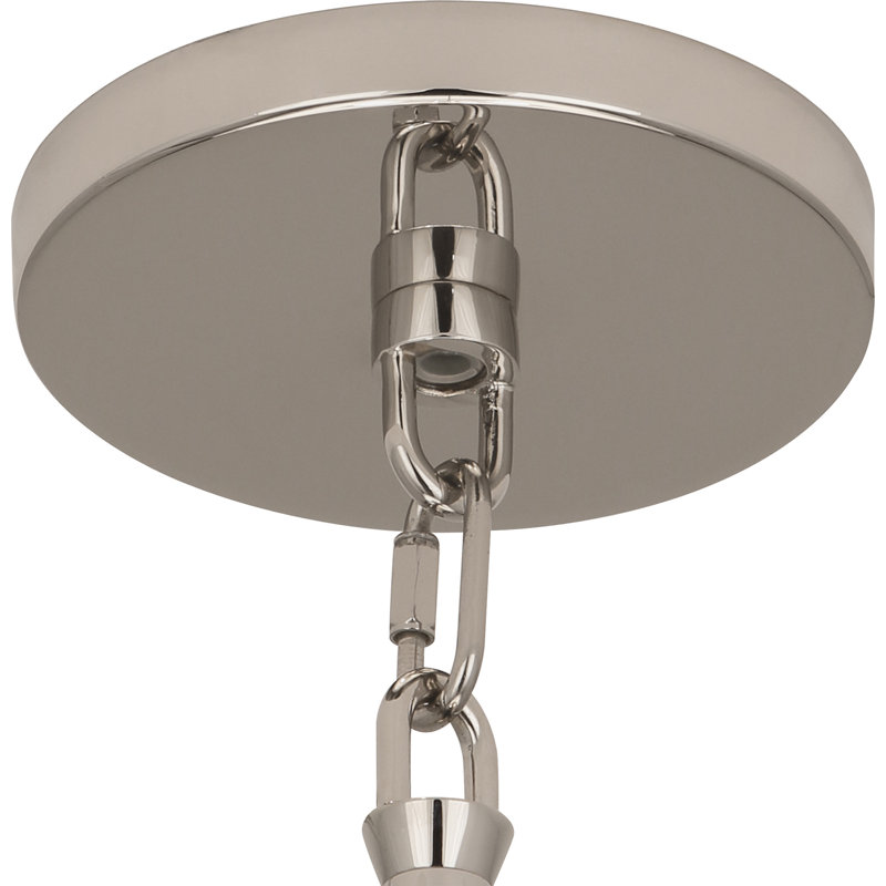 Decker 3 - Light Chandelier, Polished Nickel, Ascot White