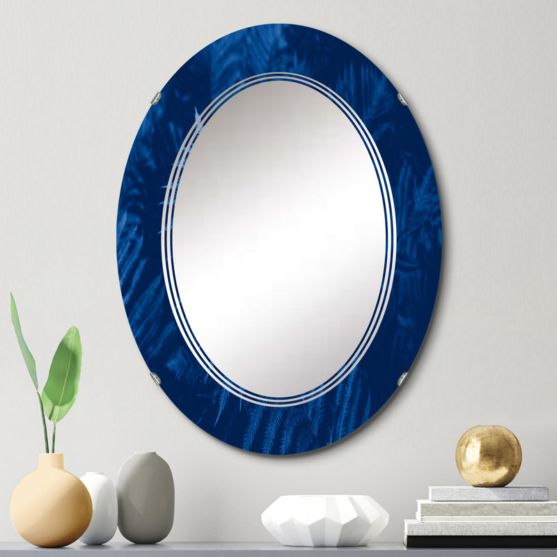 Miroir mural tropical avec plante fougère, 30 po x 20 po
