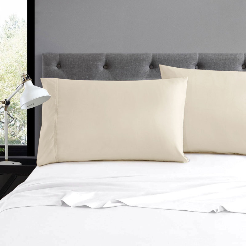Taie d'oreiller en microfibre douce - Basics by Wayfair ™, Très grand, Crème